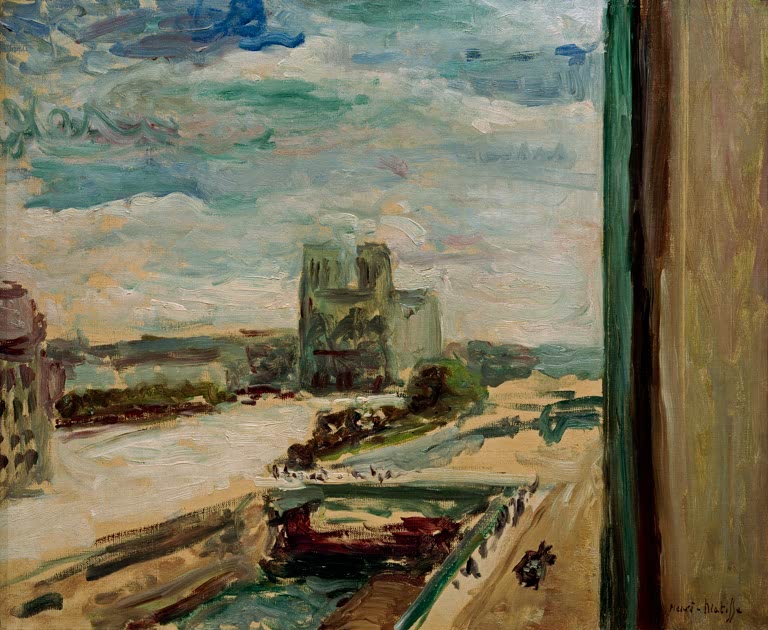 Kunstdruck des Gemäldes „Quai Saint-Michel“ von Henri Matisse, handgefertigt in Deutschland, erhältlich als Poster oder auf Leinwand, optional gerahmt.