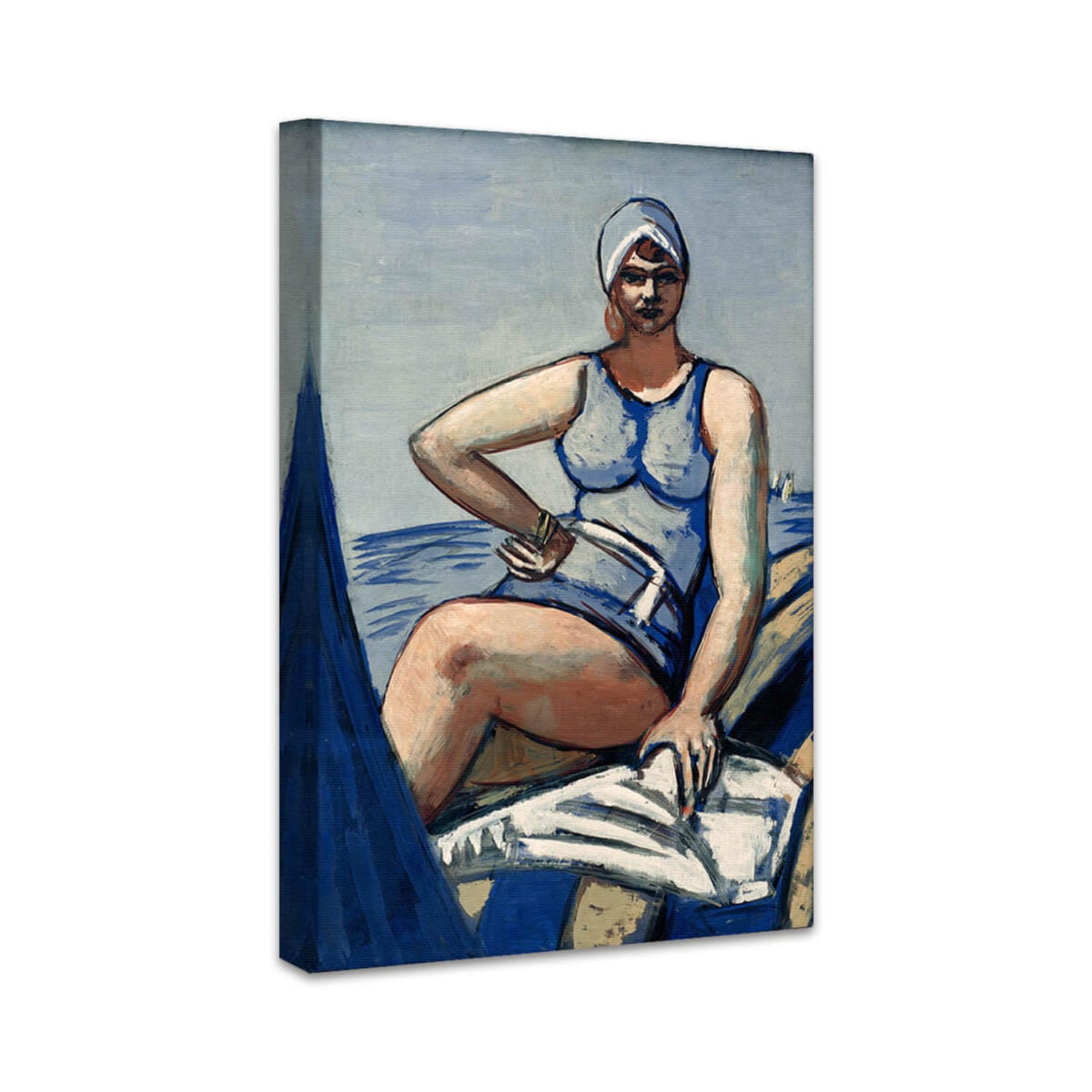 Quappi in Blau im Boot | Max Beckmann