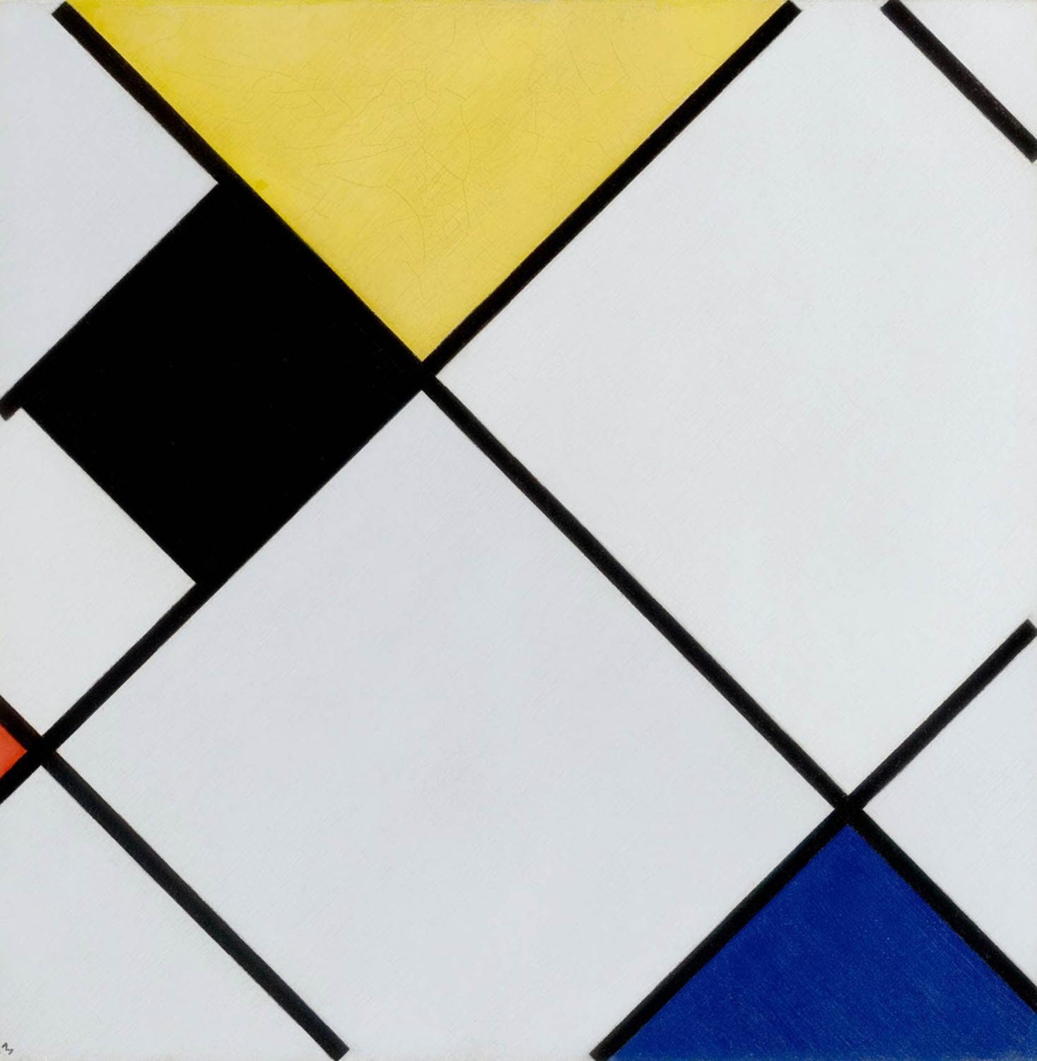 Rautenkomposition mit Gelb, Schwarz, Blau, Rot und Grau | Piet Mondrian