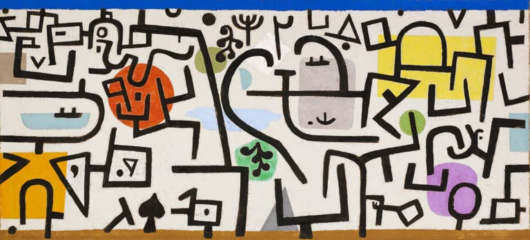 Kunstdruck „Reicher Hafen (Bild einer Reise)“ von Paul Klee