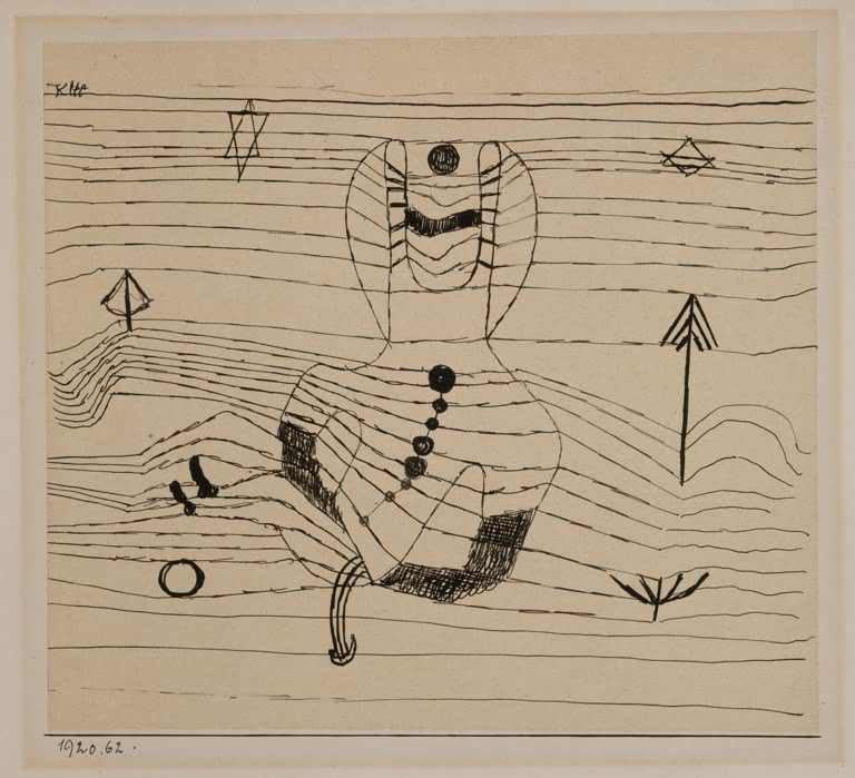 Kunstdruck „Reiter abgeworfen und verzaubert“ von Paul Klee, handgefertigt in Deutschland