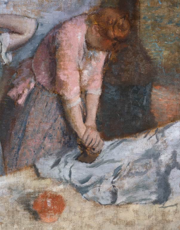 Kunstdruck von „Repasseuses“ von Edgar Degas, handgefertigt in Deutschland als Leinwand oder Poster erhältlich