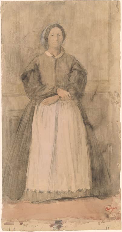 Kunstdruck des Gemäldes Rosa Adelaide Aurora Degas, die Herzogin Morbilli von Edgar Degas mit dem Porträt seiner Cousine Rosa Adelaide Aurora Degas.
