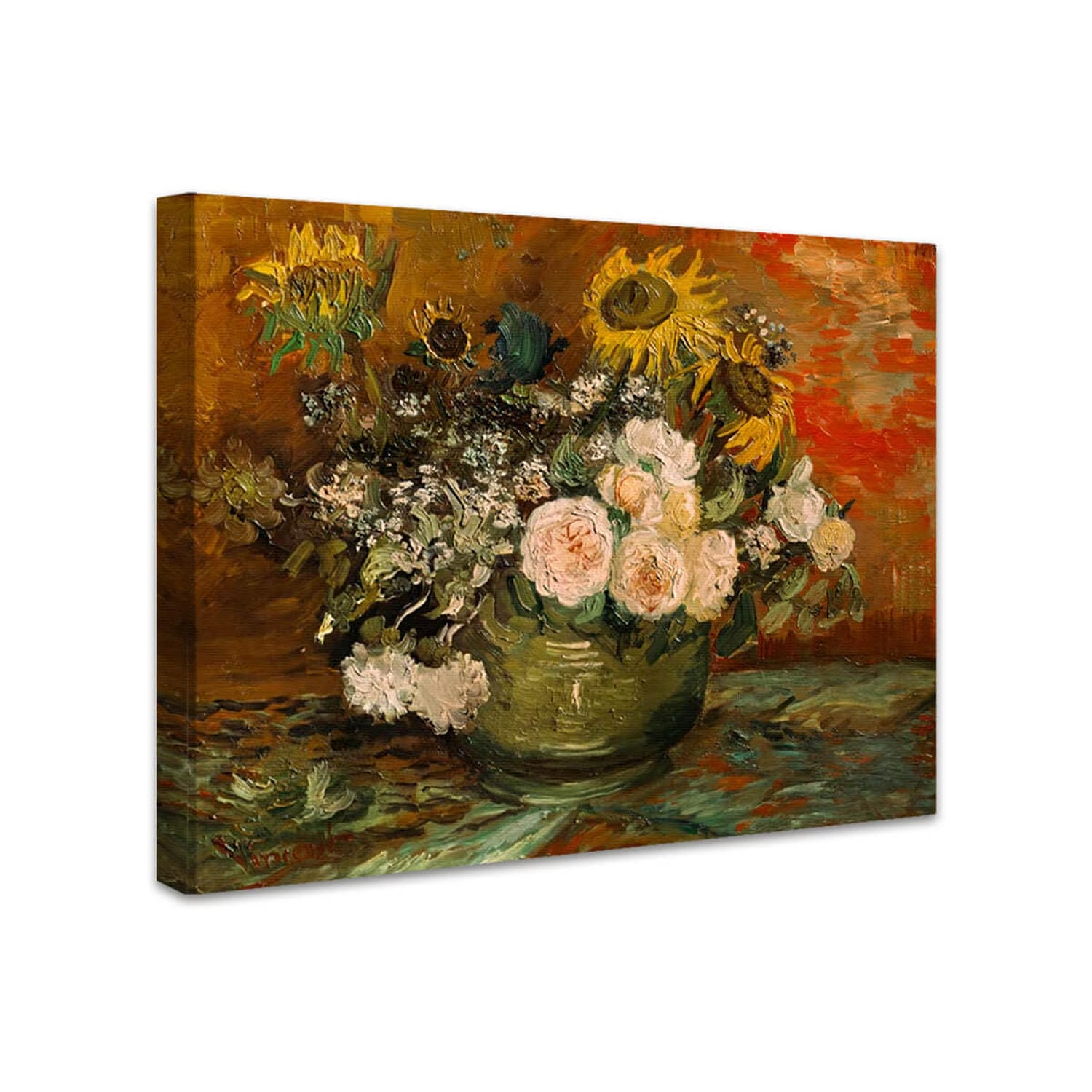 Rosen und Sonnenblumen | Vincent van Gogh