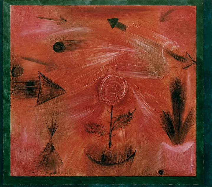 Kunstdruck „Rosenwind“ von Paul Klee mit abstrakter Komposition aus floralen Formen und sanften Farben

