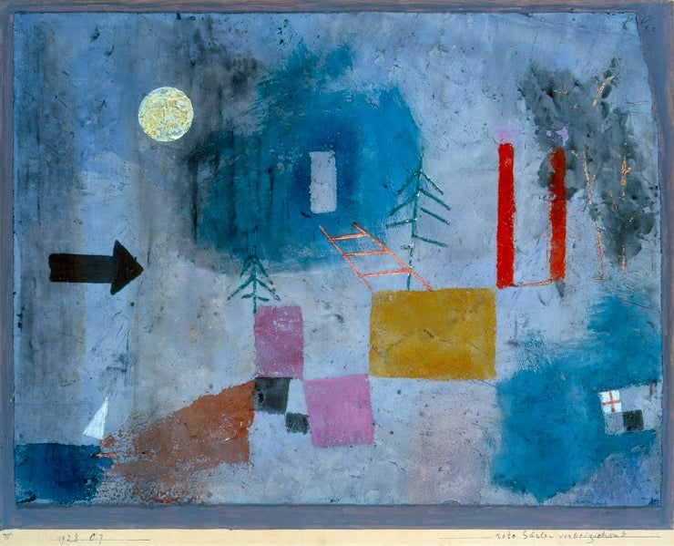 Kunstdruck „Rote Säulen vorbeiziehend“ von Paul Klee