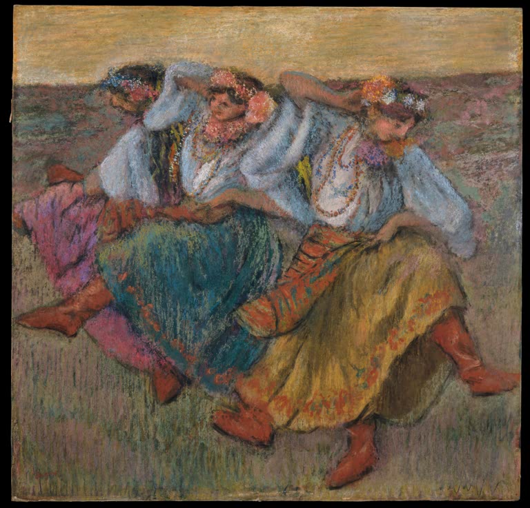 Kunstdruck von „Russische Tänzerinnen“ von Edgar Degas, handgefertigt in Deutschland als Leinwand oder Poster erhältlich