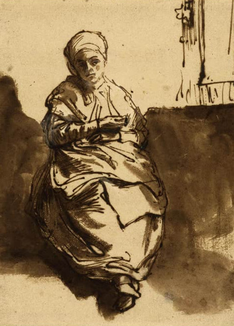 Kunstdruck „Saskia am Fenster sitzend“ von Rembrandt van Rijn
