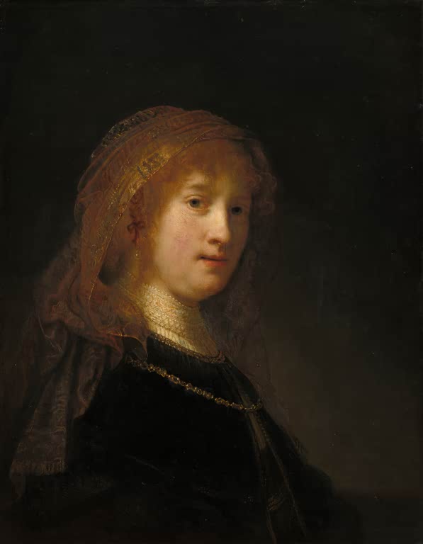 Kunstdruck „Saskia van Uylenburgh, the Wife of the Artist“ von Rembrandt van Rijn