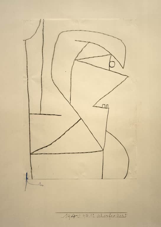Kunstdruck „Scharfes Wort“ von Paul Klee, handgefertigt in Deutschland