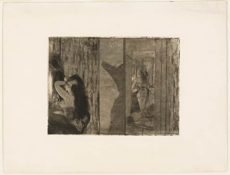 Kunstdruck des Gemäldes Schauspielerinnen in ihren Ankleidezimmern von Edgar Degas, handgefertigt in Deutschland