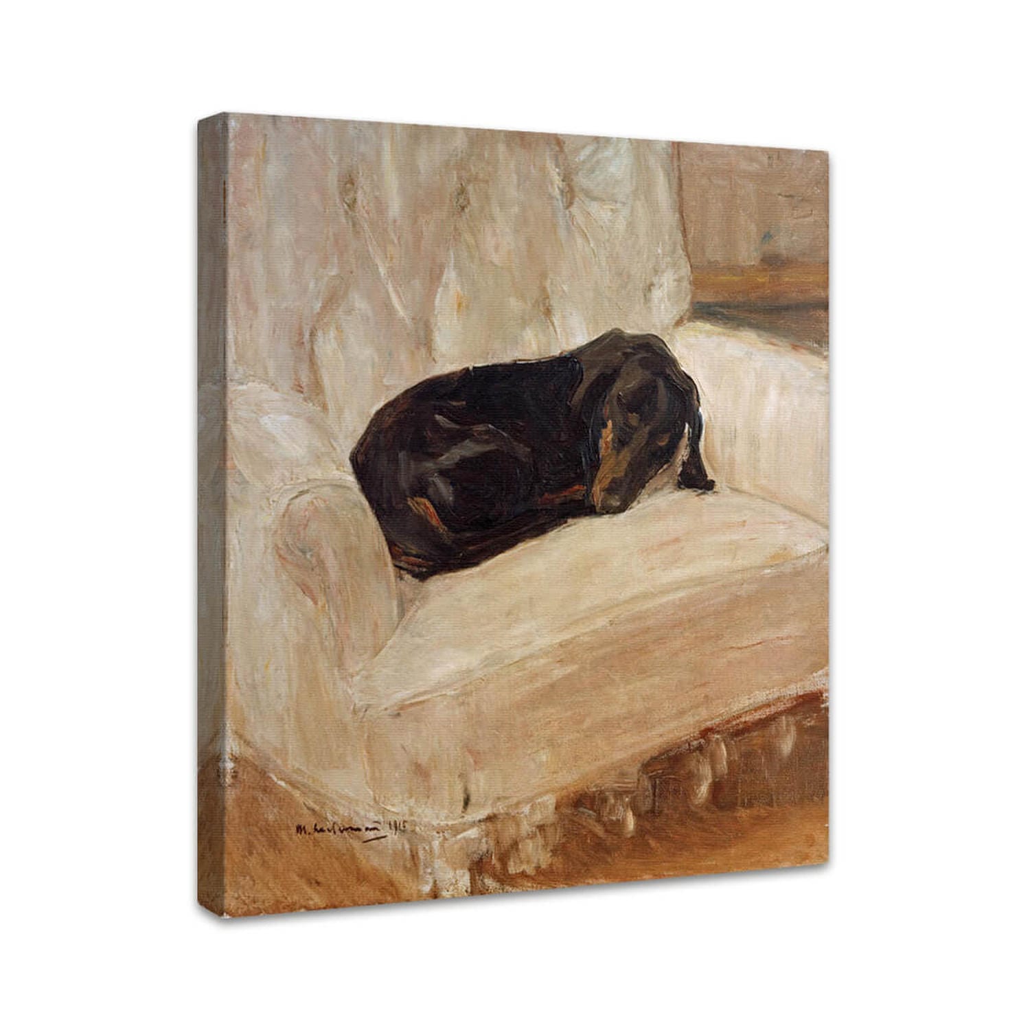 Schlafender Dackel im Lehnstuhl | Max Liebermann
