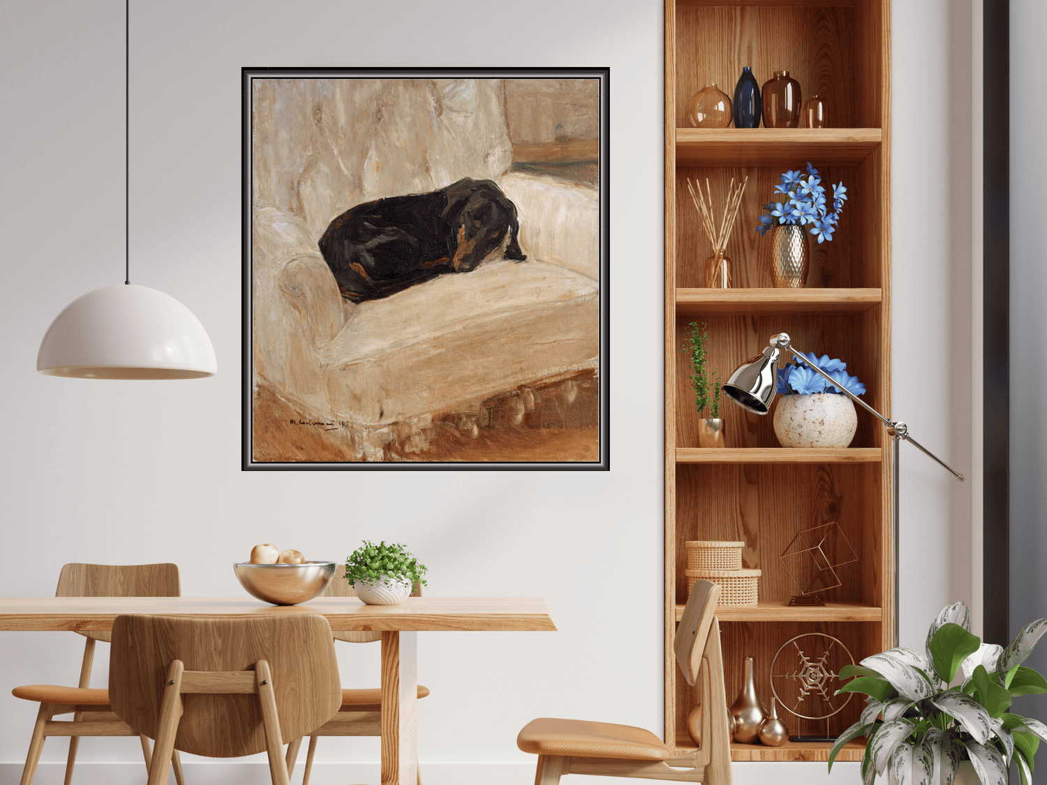 Schlafender Dackel im Lehnstuhl | Max Liebermann