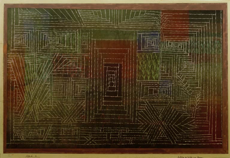 Kunstdruck „Schloss im Wald zu bauen“ von Paul Klee, handgefertigt in Deutschland