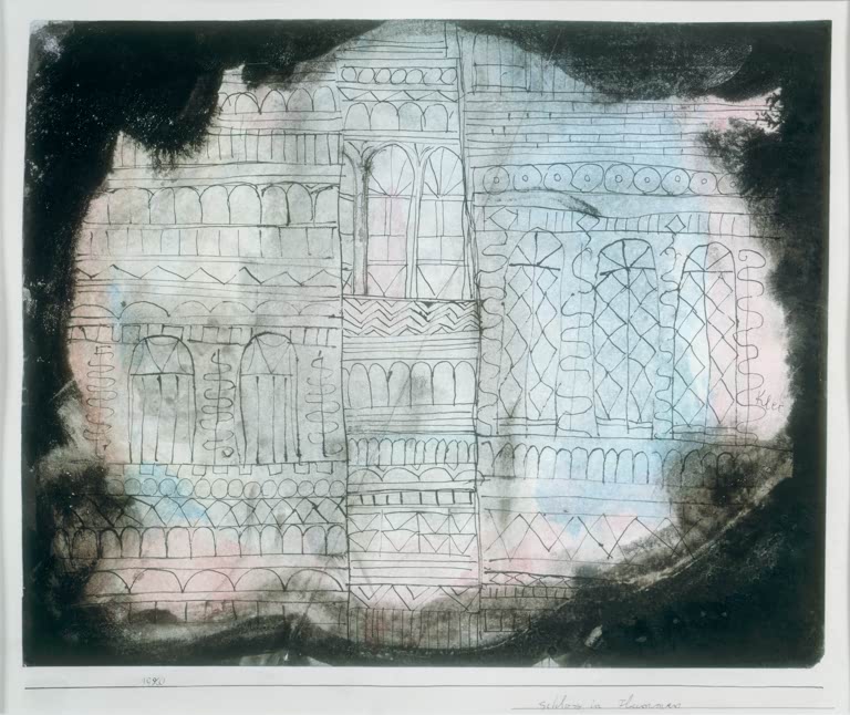 Kunstdruck „Schloss in Flammen“ von Paul Klee