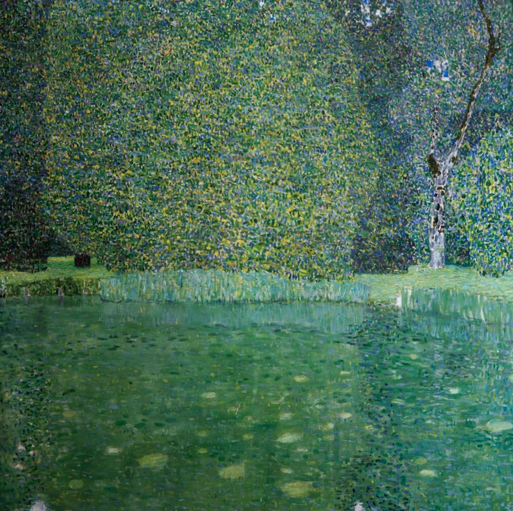 Kunstdruck des Gemäldes „Schlossteich in Kammer am Attersee“ von Gustav Klimt – hochwertige Reproduktion der stimmungsvollen Seenlandschaft.