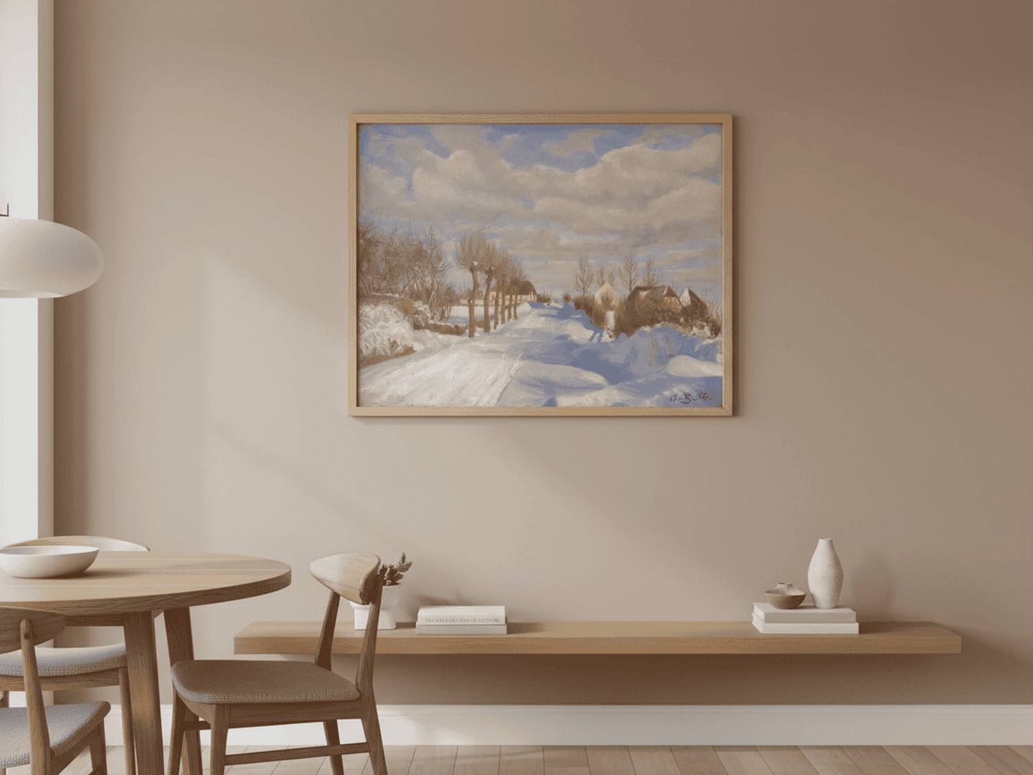 Schneebedeckte Landstraße im Sonnenschein | Fritz Syberg