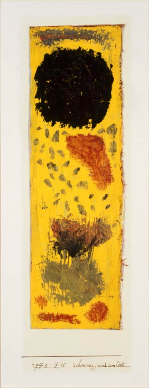 Kunstdruck „Schwarz, immer noch vorhanden“ von Paul Klee mit abstrakter Komposition und schwarzen Flächen

