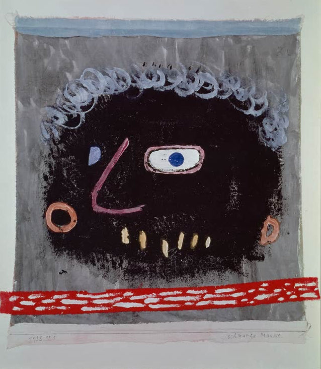 Kunstdruck von „Schwarze Maske“ von Paul Klee mit markanter Maskendarstellung und charakteristischer abstrakter Formensprache.