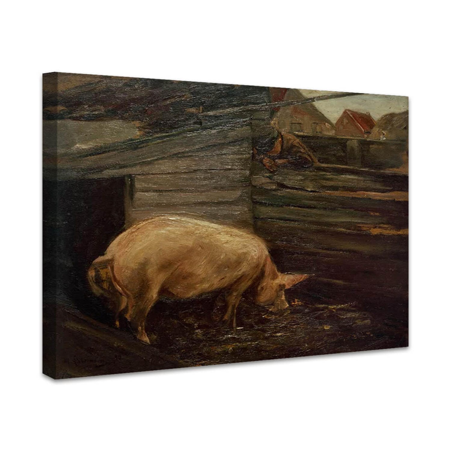 Schweinekoben mit Bauernjungen | Max Liebermann