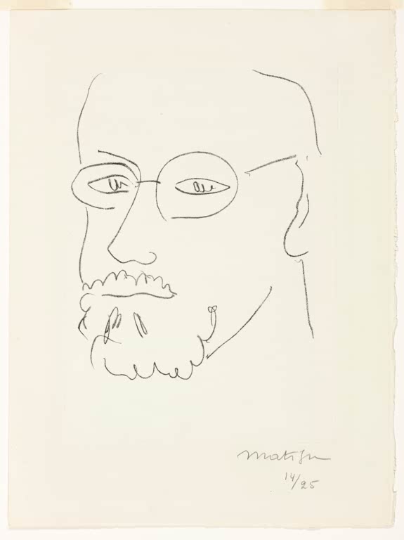 Kunstdruck „Selbstbildnis, Dreiviertelansicht“ von Henri Matisse mit einer ausdrucksstarken Selbstporträt-Darstellung