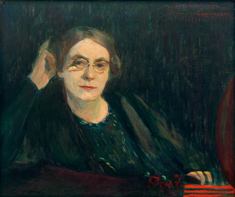 Selbstbildnis III von Ida Gerhardi als hochwertiger Kunstdruck eines ausdrucksstarken Selbstporträts