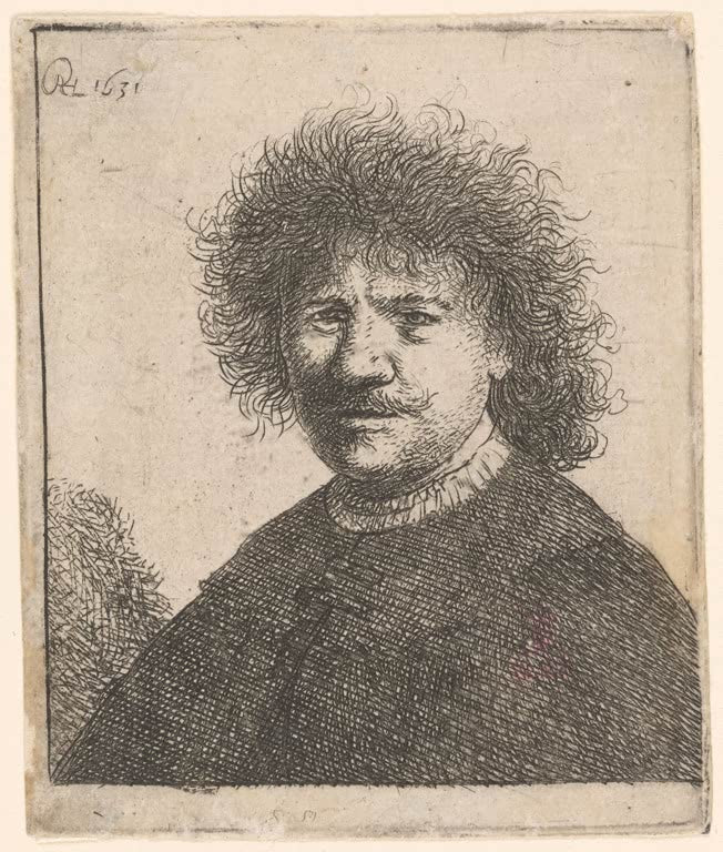 Kunstdruck „Selbstbildnis im Mantel mit fallendem Kragen: Brustbild“ von Rembrandt van Rijn
