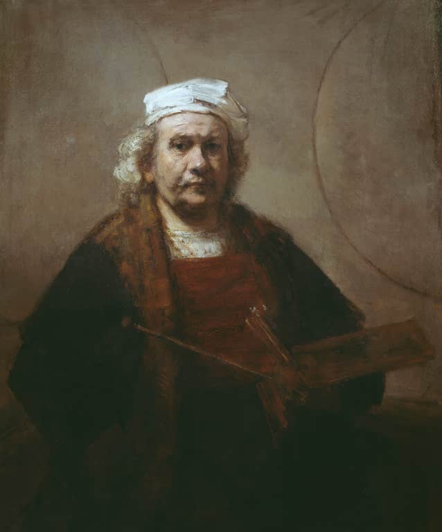 Kunstdruck Selbstbildnis mit Palette von Rembrandt van Rijn