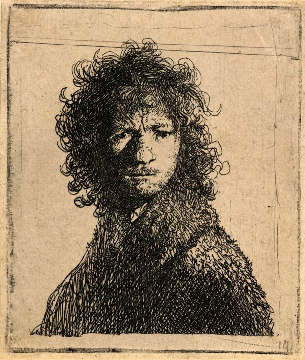 Kunstdruck „Selbstbildnis mit gerunzelter Stirn“ von Rembrandt van Rijn