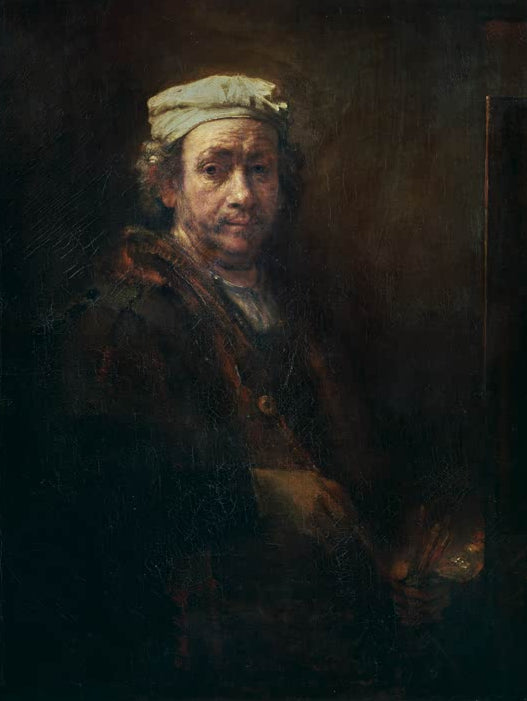 Kunstdruck „Selbstbildnis vor der Staffelei“ von Rembrandt van Rijn

