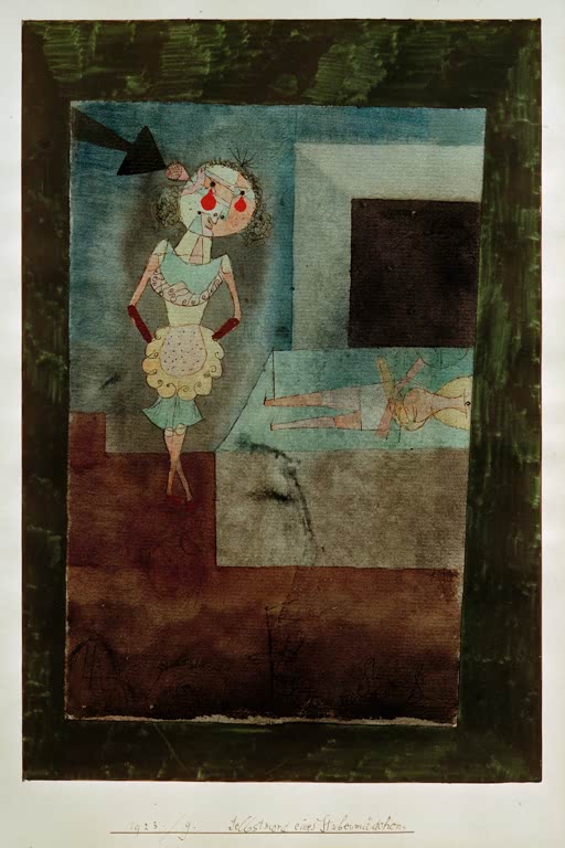 Kunstdruck „Selbstmord eines Stubenmädchens“ von Paul Klee, handgefertigt in Deutschland