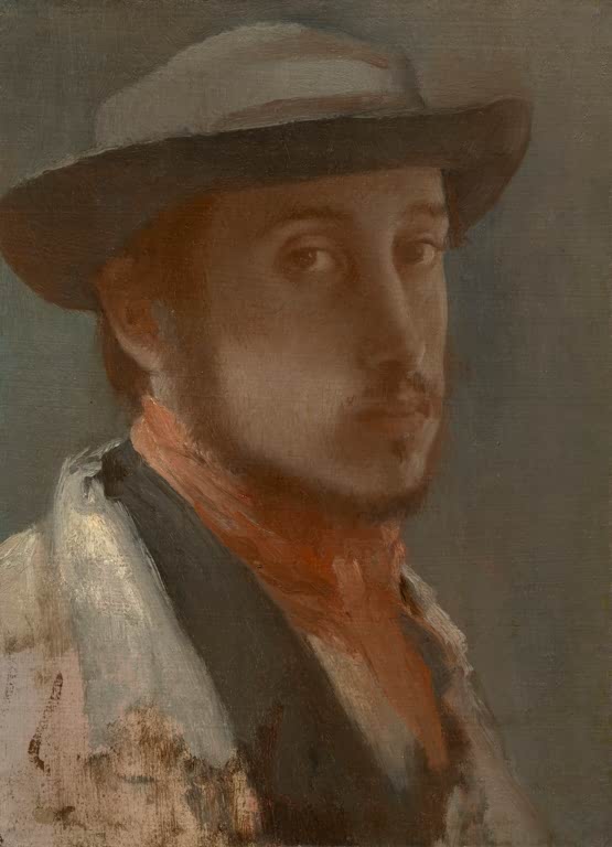 Kunstdruck des Gemäldes Selbstporträt von Edgar Degas mit dem Selbstbildnis des französischen Künstlers.