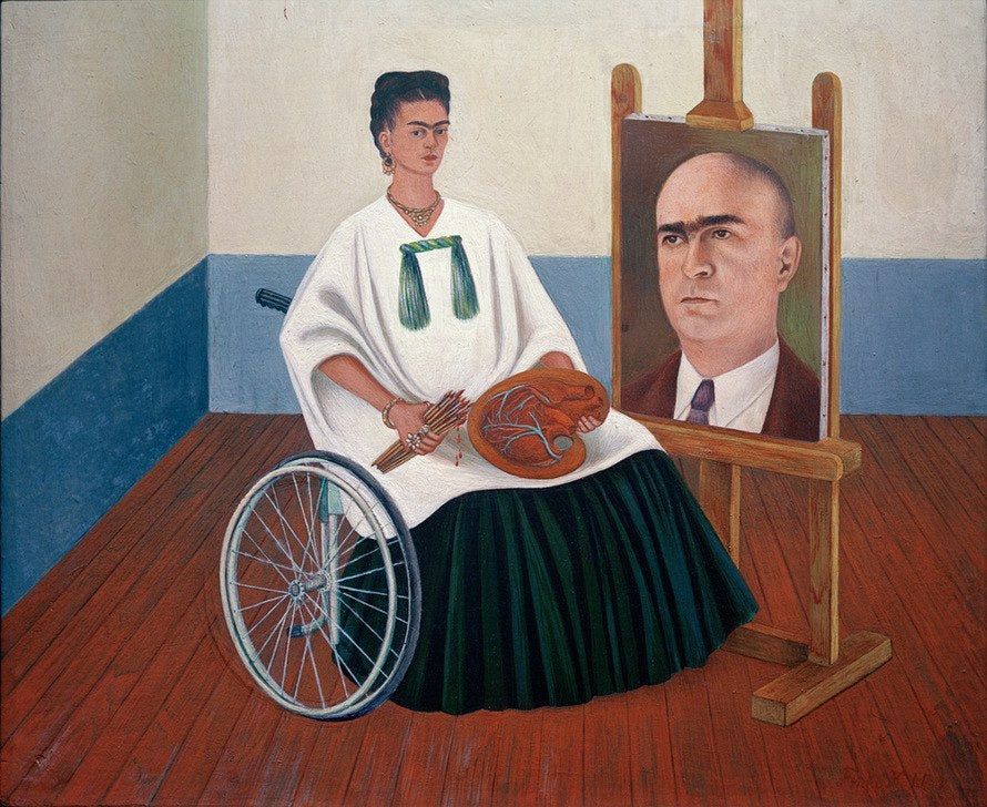 Selbstporträt mit Porträt von Dr. Farill von Frida Kahlo als Kunstdruck