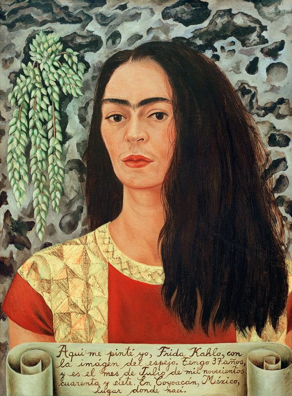 Selbstporträt mit offenem Haar von Frida Kahlo als Kunstdruck