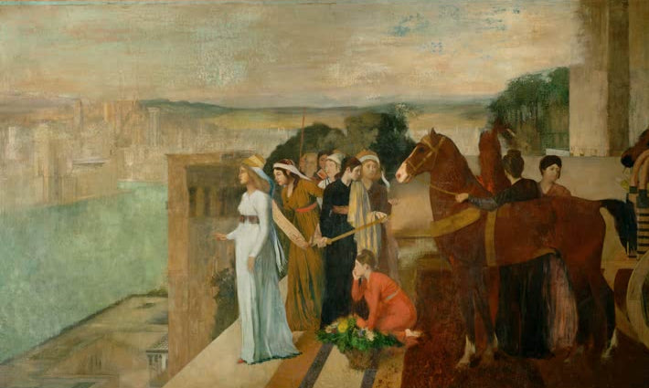 Kunstdruck von „Semiramis baut Babylon“ von Edgar Degas, handgefertigt in Deutschland als Leinwand oder Poster erhältlich