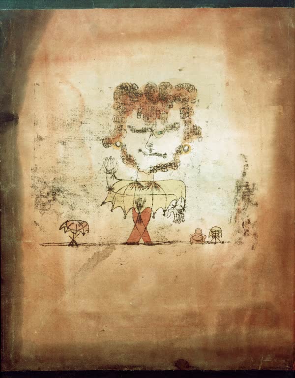 Kunstdruck „Sganarelle“ von Paul Klee mit abstrakter, expressiver Figurenkomposition

