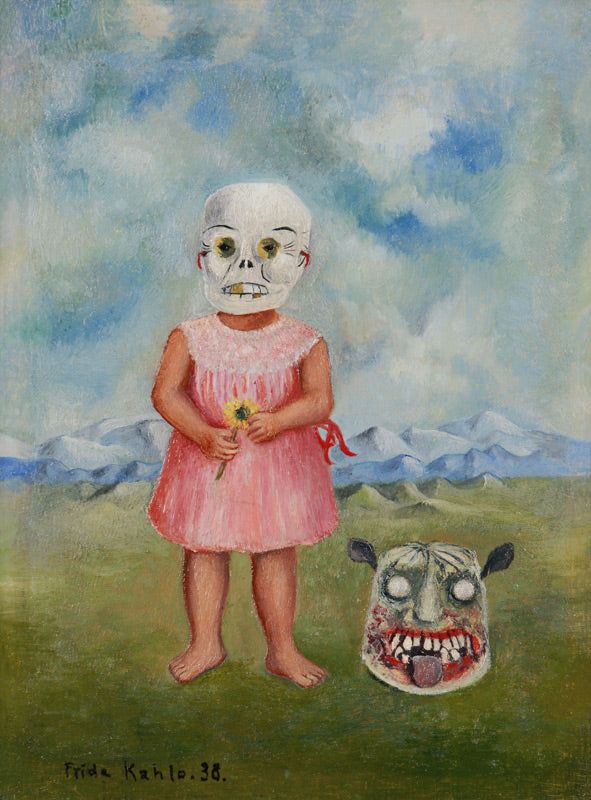 Sie spielt allein / Mädchen mit Totenmaske | Frida Kahlo