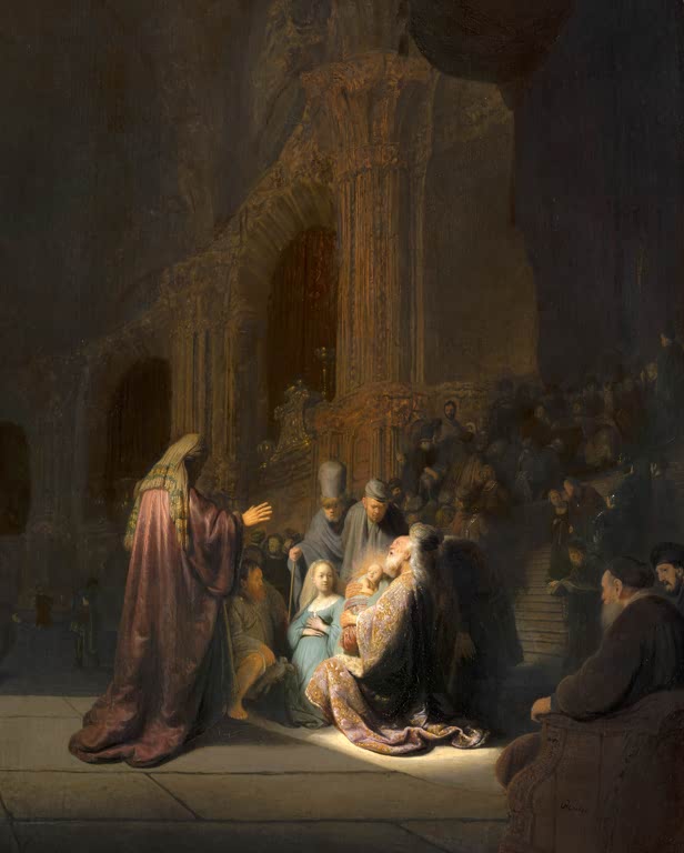 Kunstdruck „Simeons Lobgesang“ von Rembrandt van Rijn

