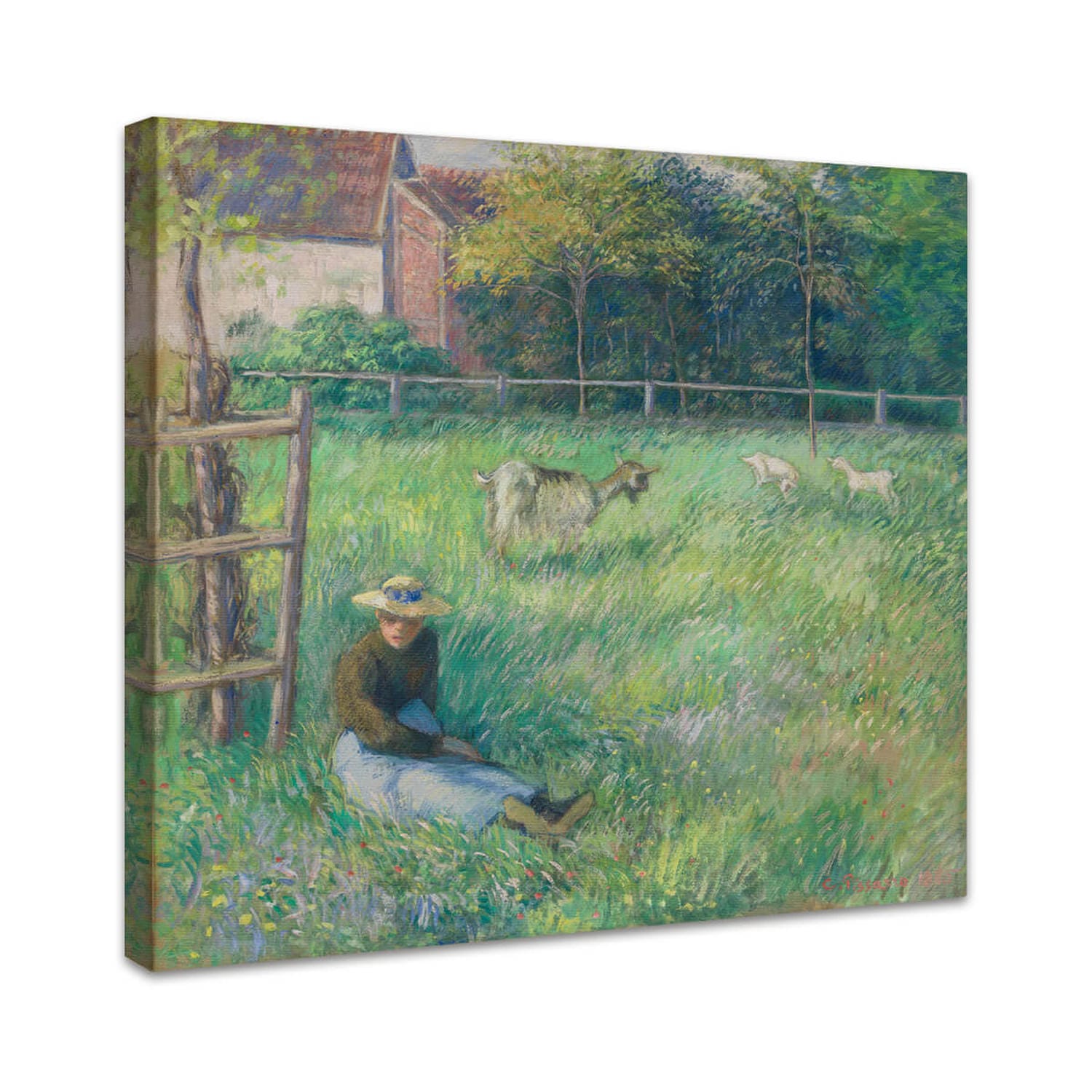 Sitzende Bäuerin mit Ziegen | Camille Pissarro