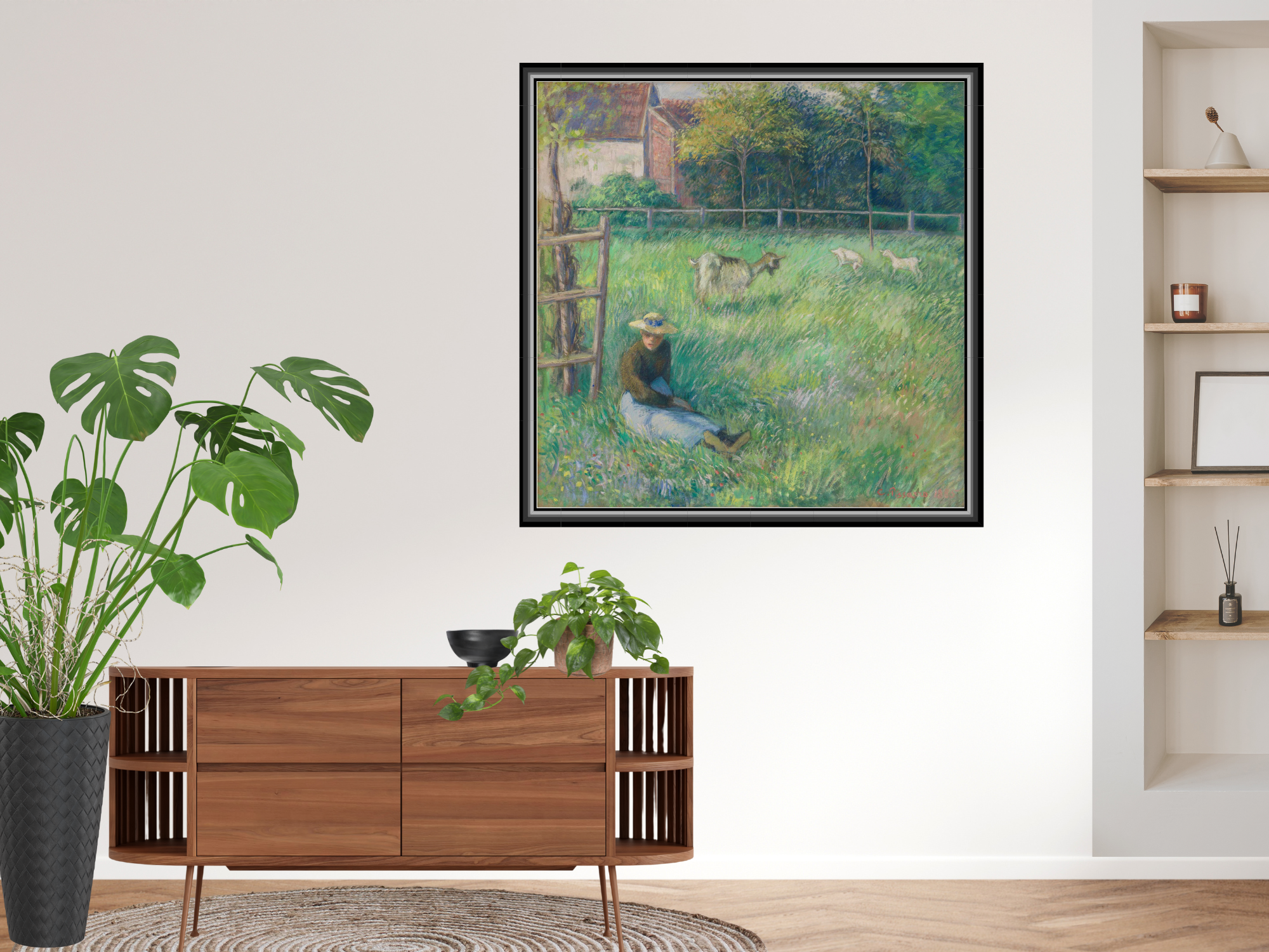 Sitzende Bäuerin mit Ziegen | Camille Pissarro