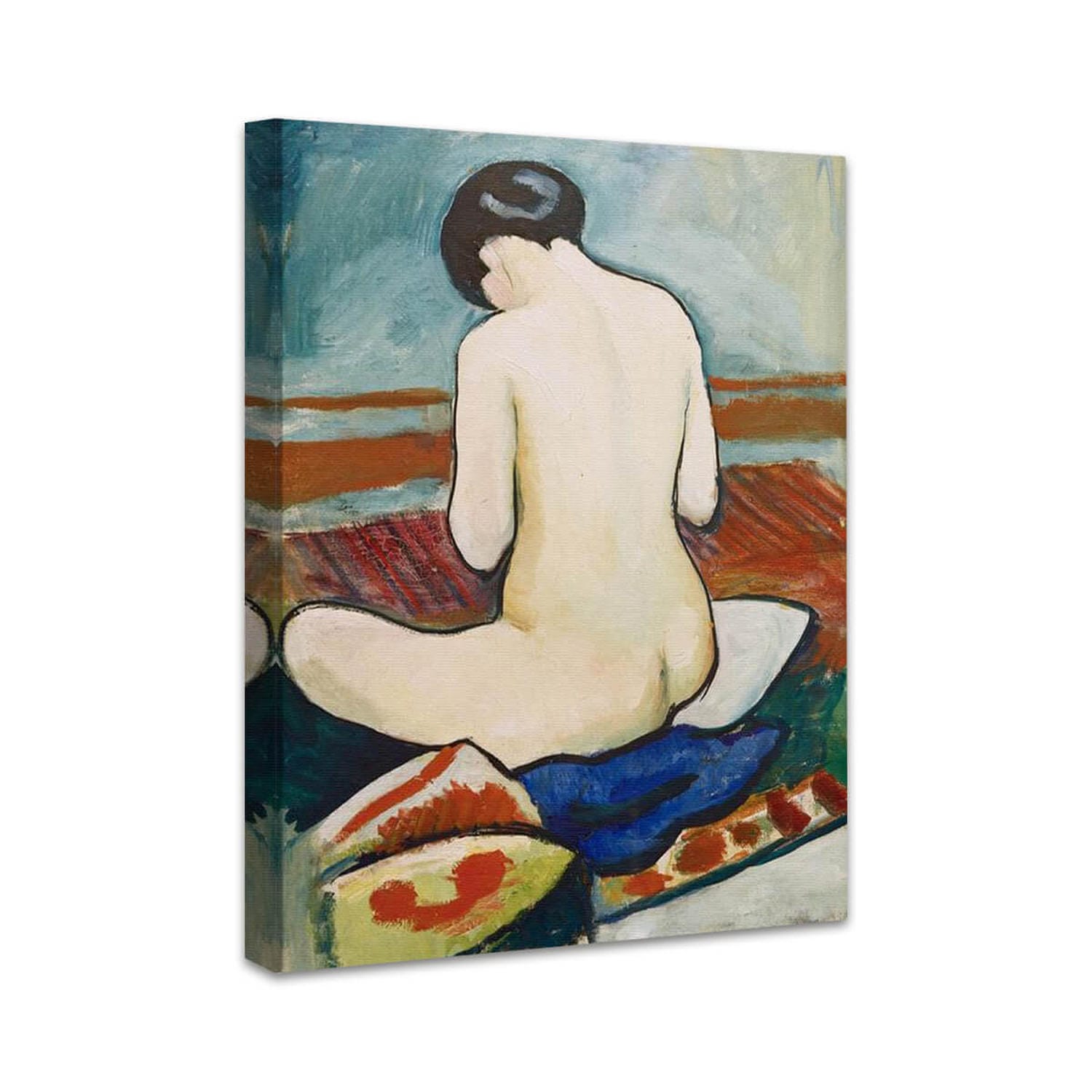 Sitzender Akt mit Kissen | August Macke