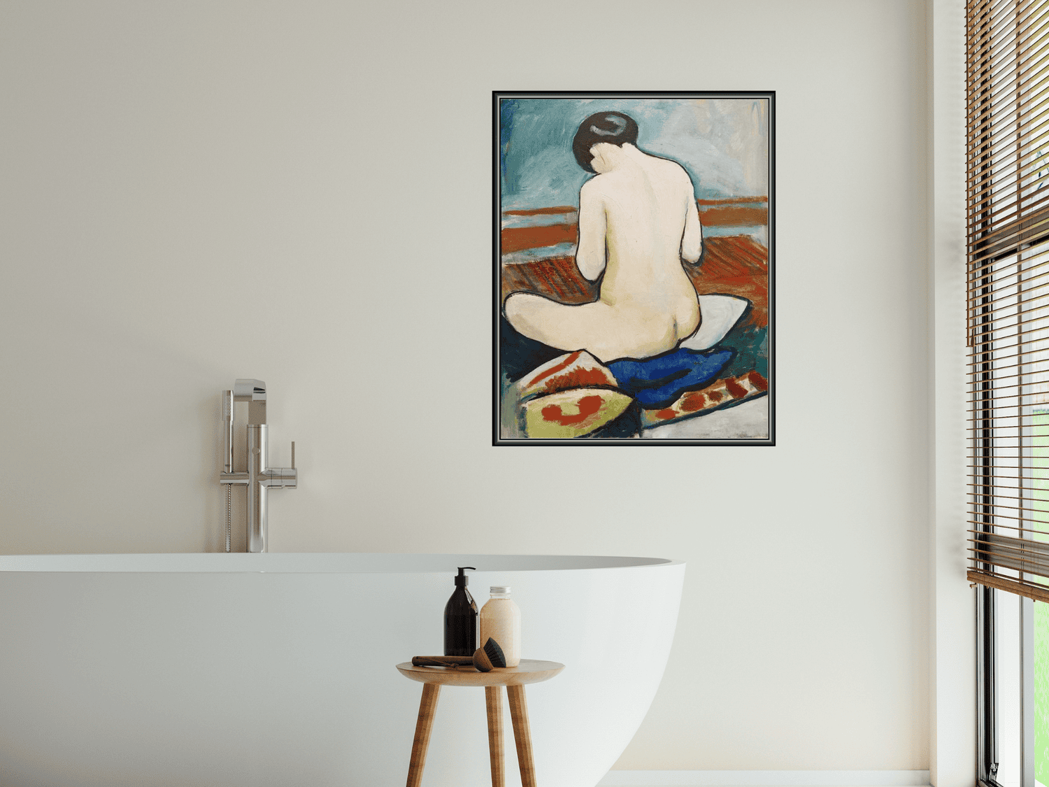 Sitzender Akt mit Kissen | August Macke