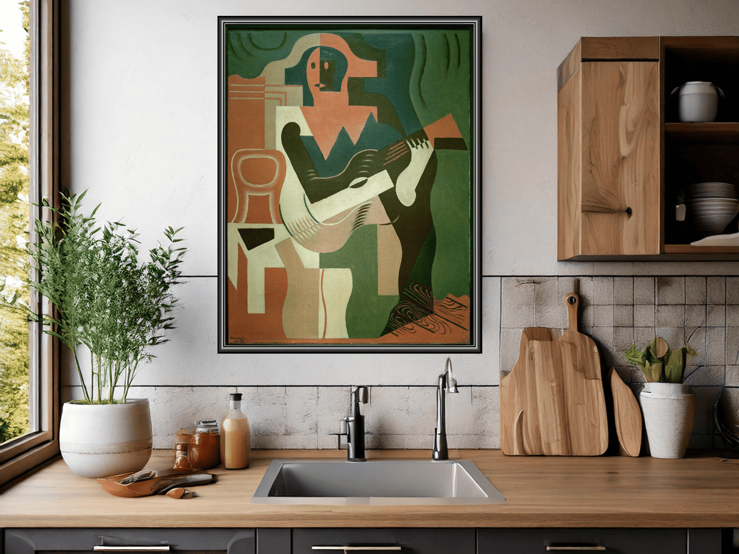 Sitzender Harlekin mit Gitarre | Juan Gris