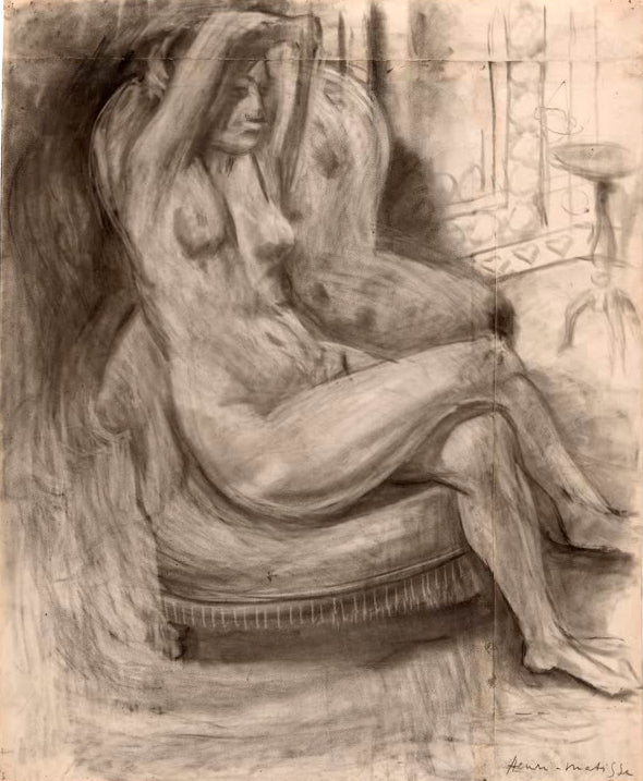 Kunstdruck „Sitzender Akt mit erhobenen Armen“ von Henri Matisse, handgefertigt in Deutschland