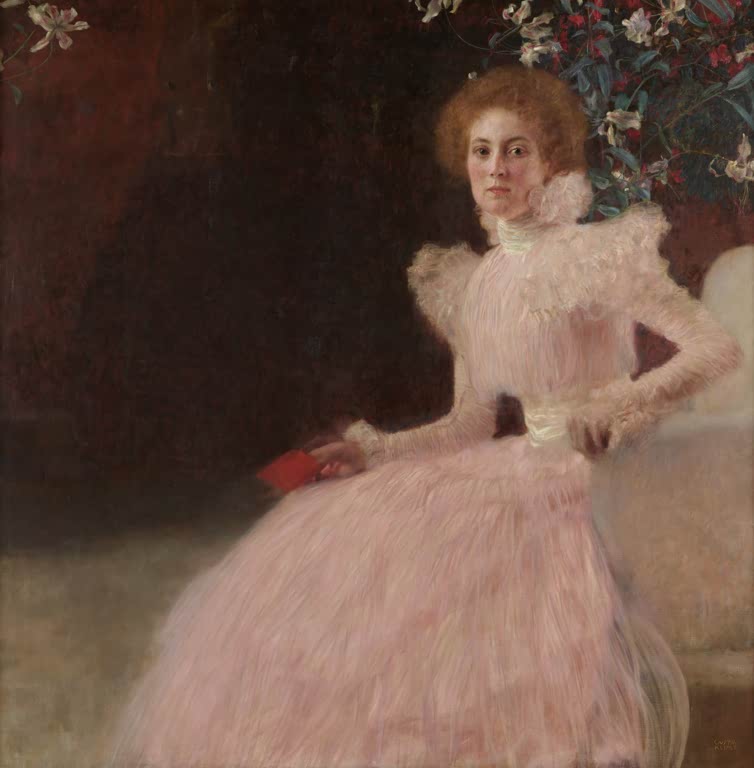 Kunstdruck von „Sonja Knips“ von Gustav Klimt mit elegantem Porträt und charakteristischer Jugendstil-Ästhetik. In Deutschland von Hand gefertigt.