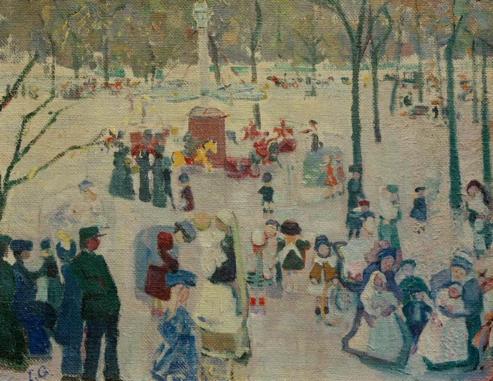 Spielplatz im Jardin du Luxembourg von Ida Gerhardi als hochwertiger Kunstdruck einer lebendigen Pariser Gartenszene