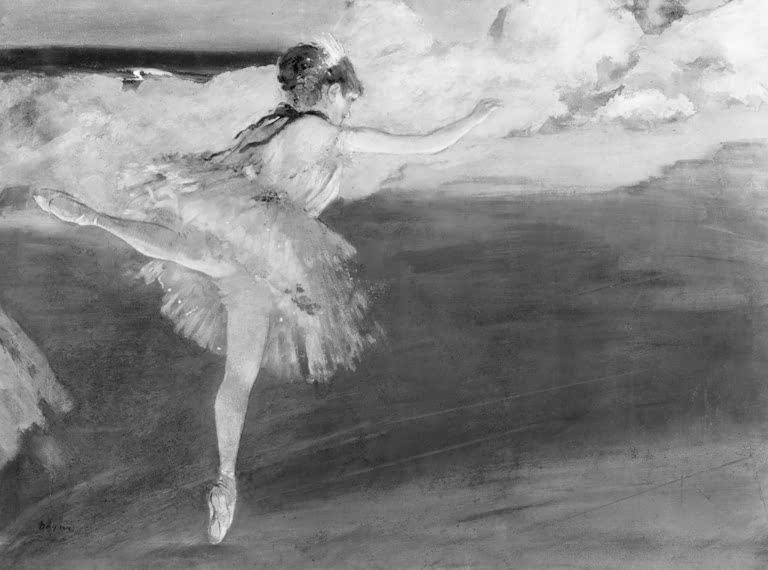Kunstdruck des Gemäldes „Spitzentänzerin“ von Edgar Degas, detailgetreu umgesetzt und hochwertig in Deutschland produziert.