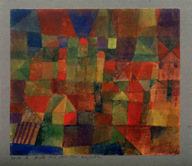 Kunstdruck „Stadt mit den drei Kuppeln“ von Paul Klee