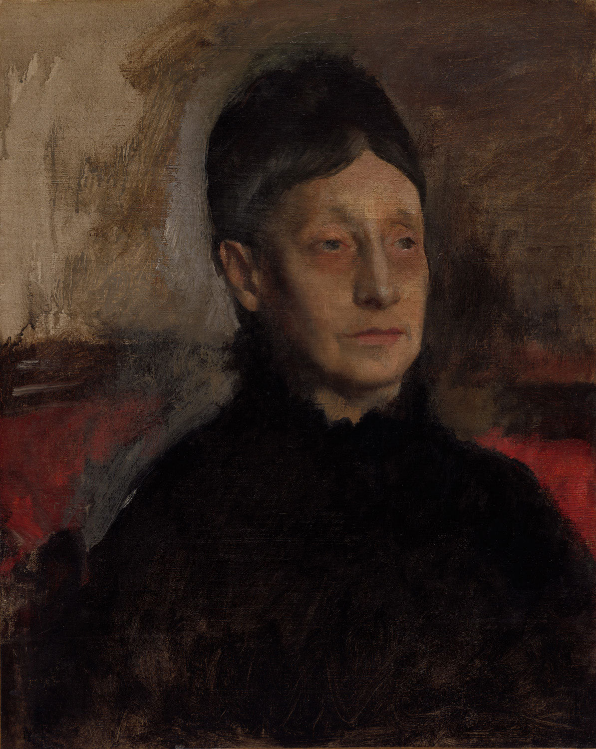 Porträt von Stefanina Primicile Carafa, Marchioness of Cicerale, gemalt von Edgar Degas, das die elegante Haltung und soziale Stellung der Adligen einfängt.