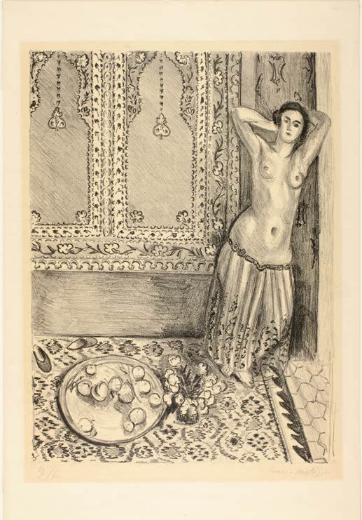 Kunstdruck „Stehende Odaliske mit Früchteschale“ von Henri Matisse, handgefertigt in Deutschland